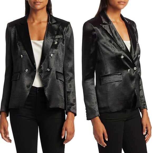 GENERATION LOVE Adele crystal button blazer black double breasted jacket XS NEW - Picture 3 of 10